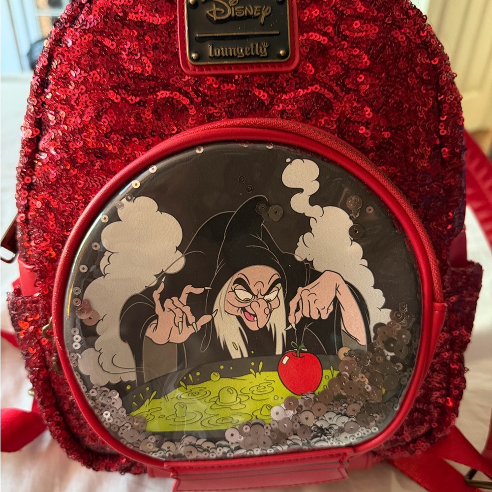 Loungefly Red Sequin Evil Queen Cauldron Mini Backpack